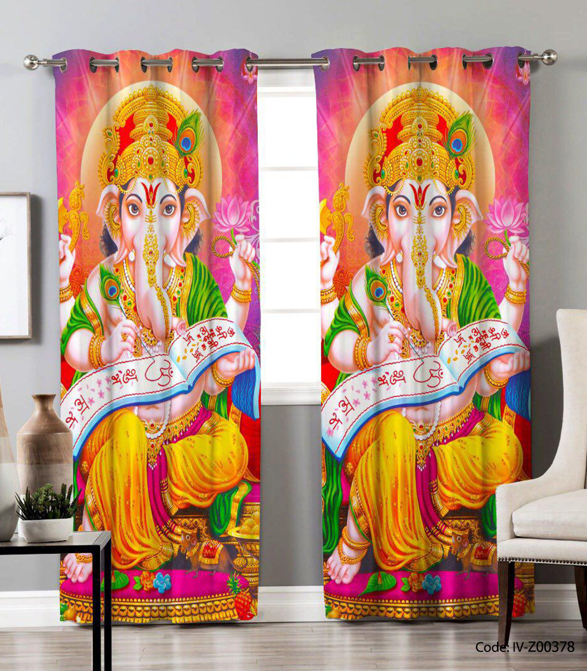 پرده پانچی دو تکه اتاق خواب مدل فیل شاه