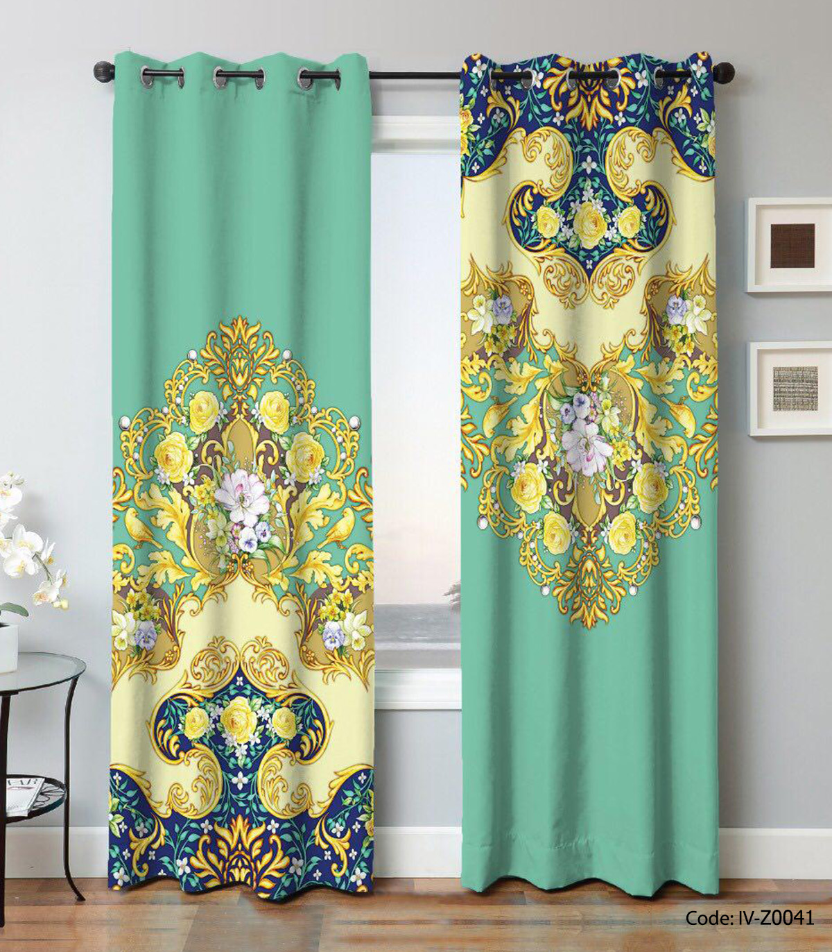 پرده دو تکه پانچی اتاق پذیرایی طرح آیاپیر