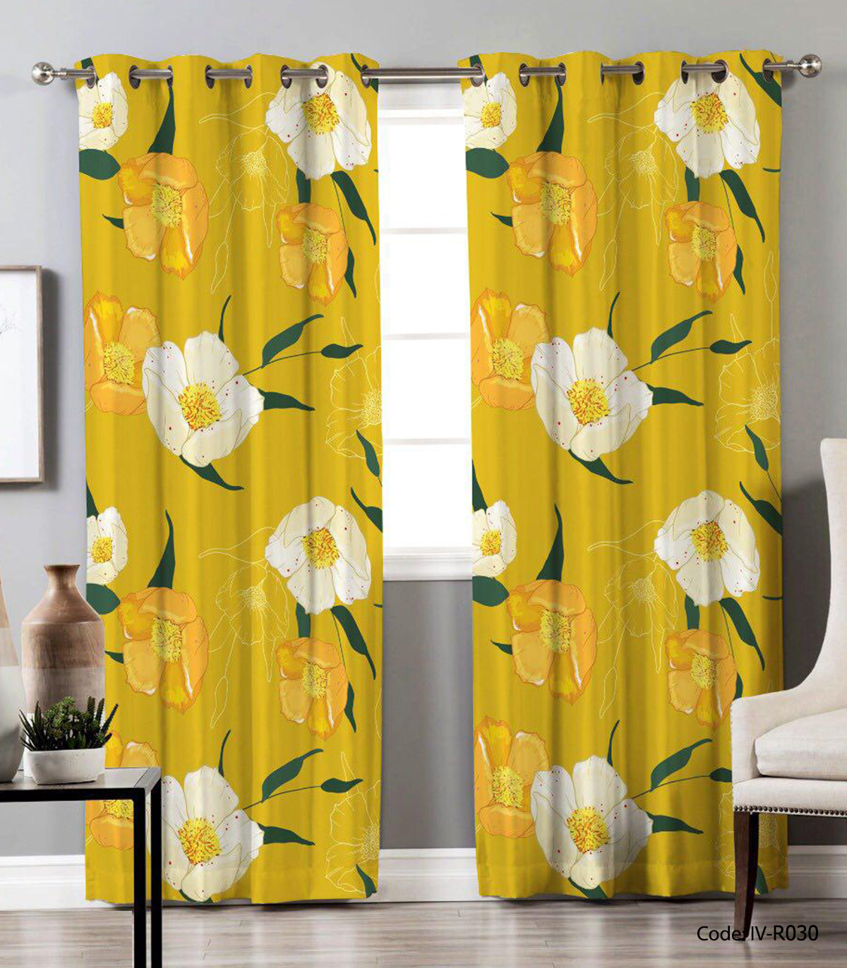 پرده پانچی اتاق خواب طرح نسیم