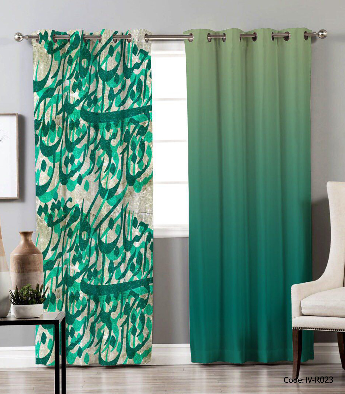 پرده پانچی پذیرایی طرح هنری