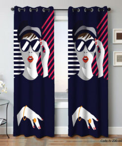 پرده پانچی مخصوص آرایشگاه طرح فیگور