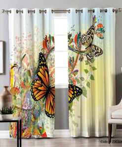 پرده دو تکه  پانچی مدل GARDEN