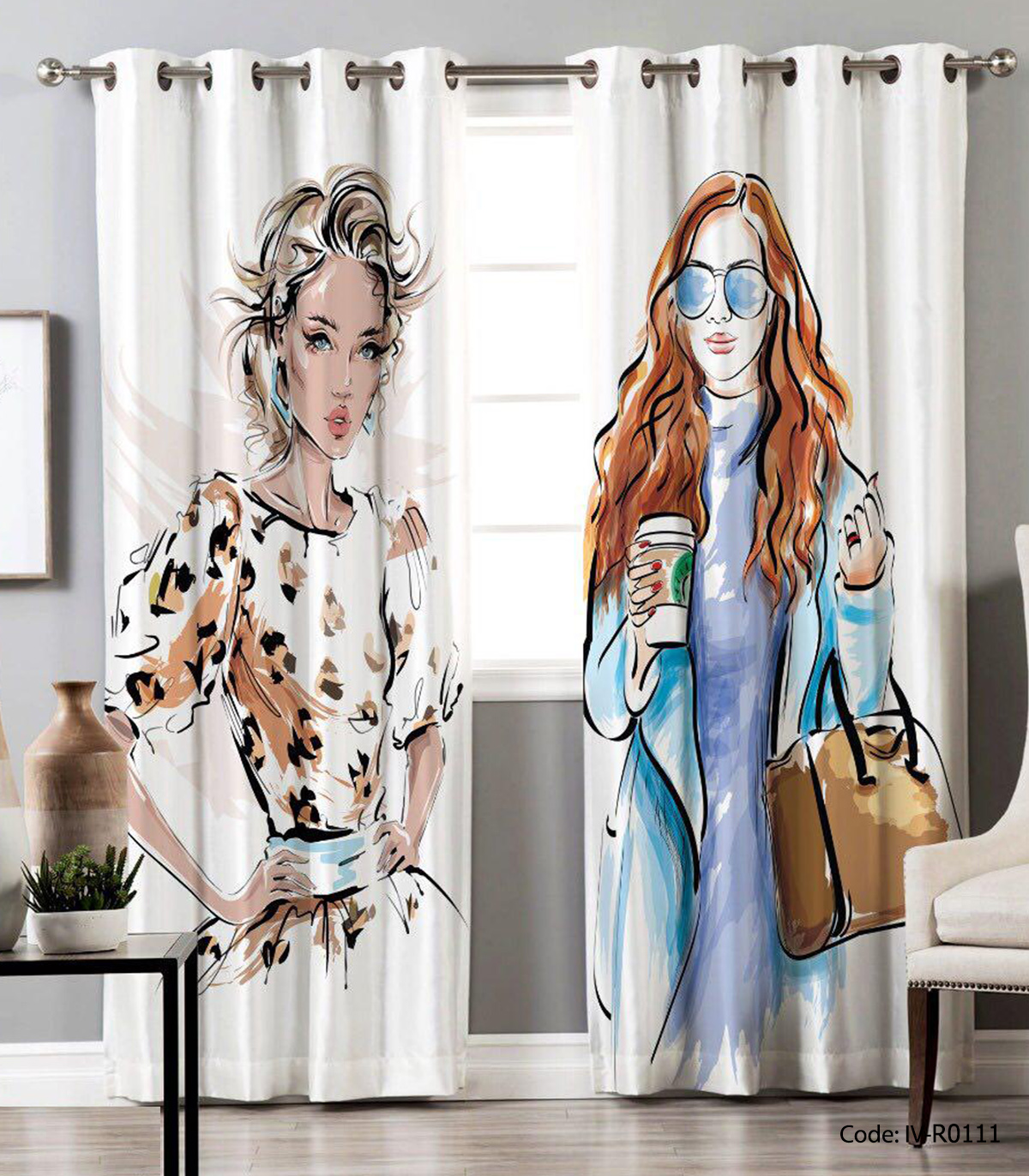 پرده پانچی دخترانه مدل استایل