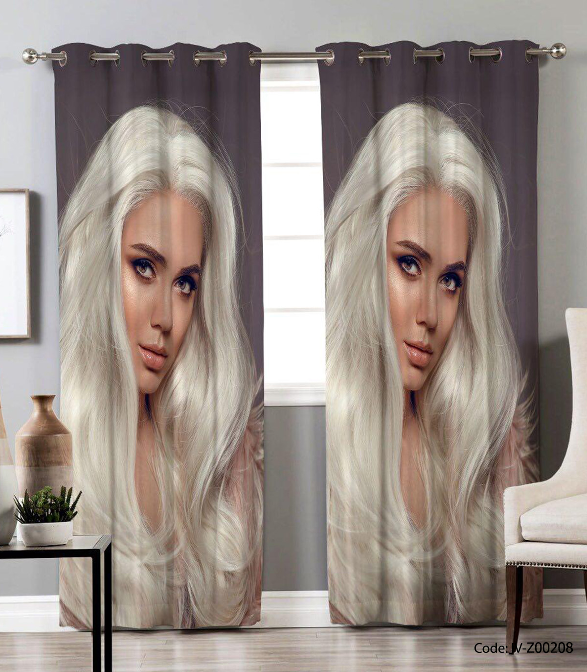 پرده پانچی مناسب آرایشگاه مدل بلوند