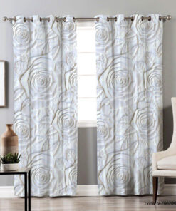 پرده پانچی مناسب پذیرایی مدل رز سفید