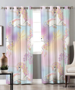 پرده پانچی اتاق کودک مدل یونیکورن