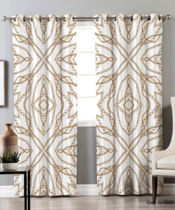 پرده پانچی دو تکه مدل تخت طاووس