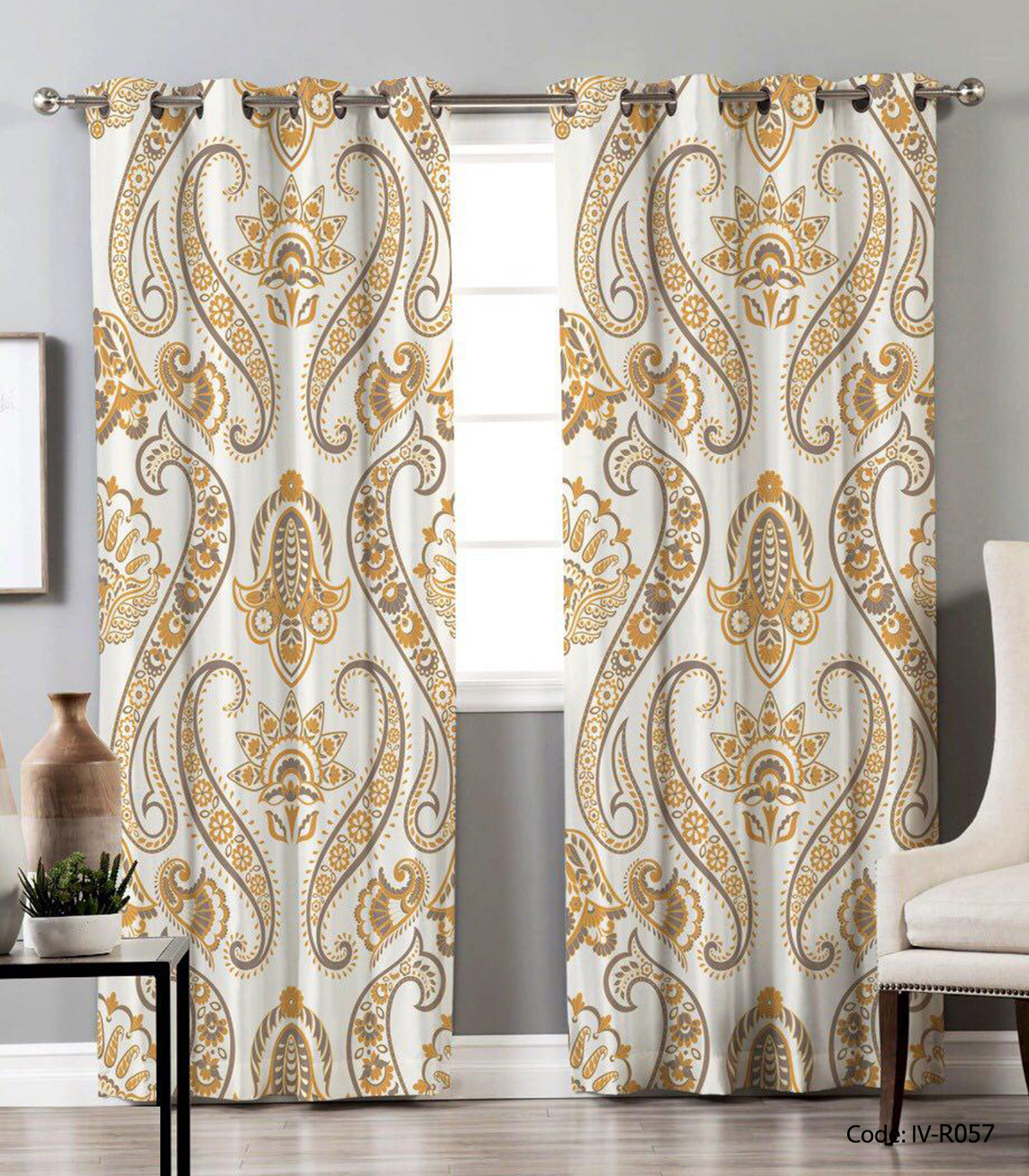 پرده پانچی دو تکه پذیرایی مدل کارمانیا