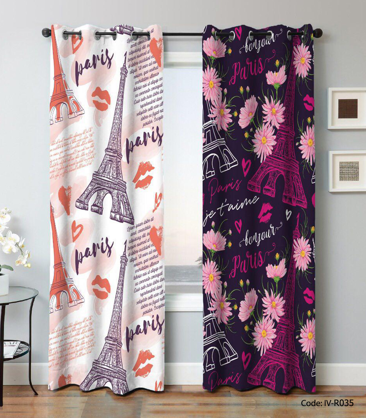 پرده پانچ اتاق خواب مدل ایفل 2