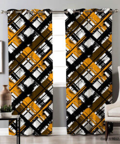 پرده پانچ اتاق خواب دو تکه مدل چهارخانه