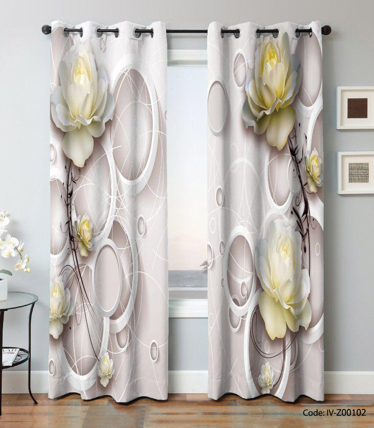 پرده پانچ اتاق پذیرایی 2 تکه مدل تیسفون