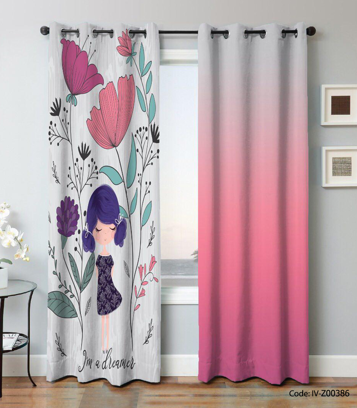 پرده پانچ اتاق کودک مدل دل آرا