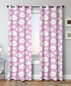 پرده پانچ اتاق کودک دخترانه مدل ابر مهربان