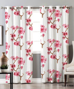 پرده پانچ اتاق پذیرایی دو تکه مدل شکوفه بهاری