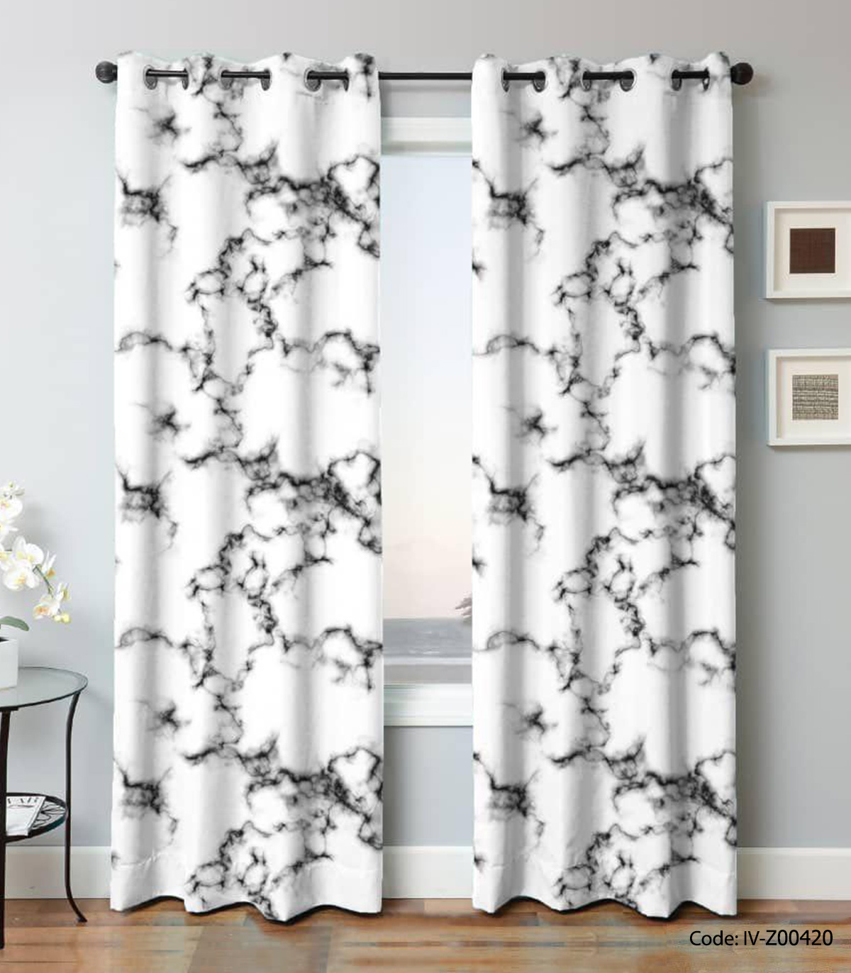 پرده پانچ اتاق خواب دو تکه مدل مرمر