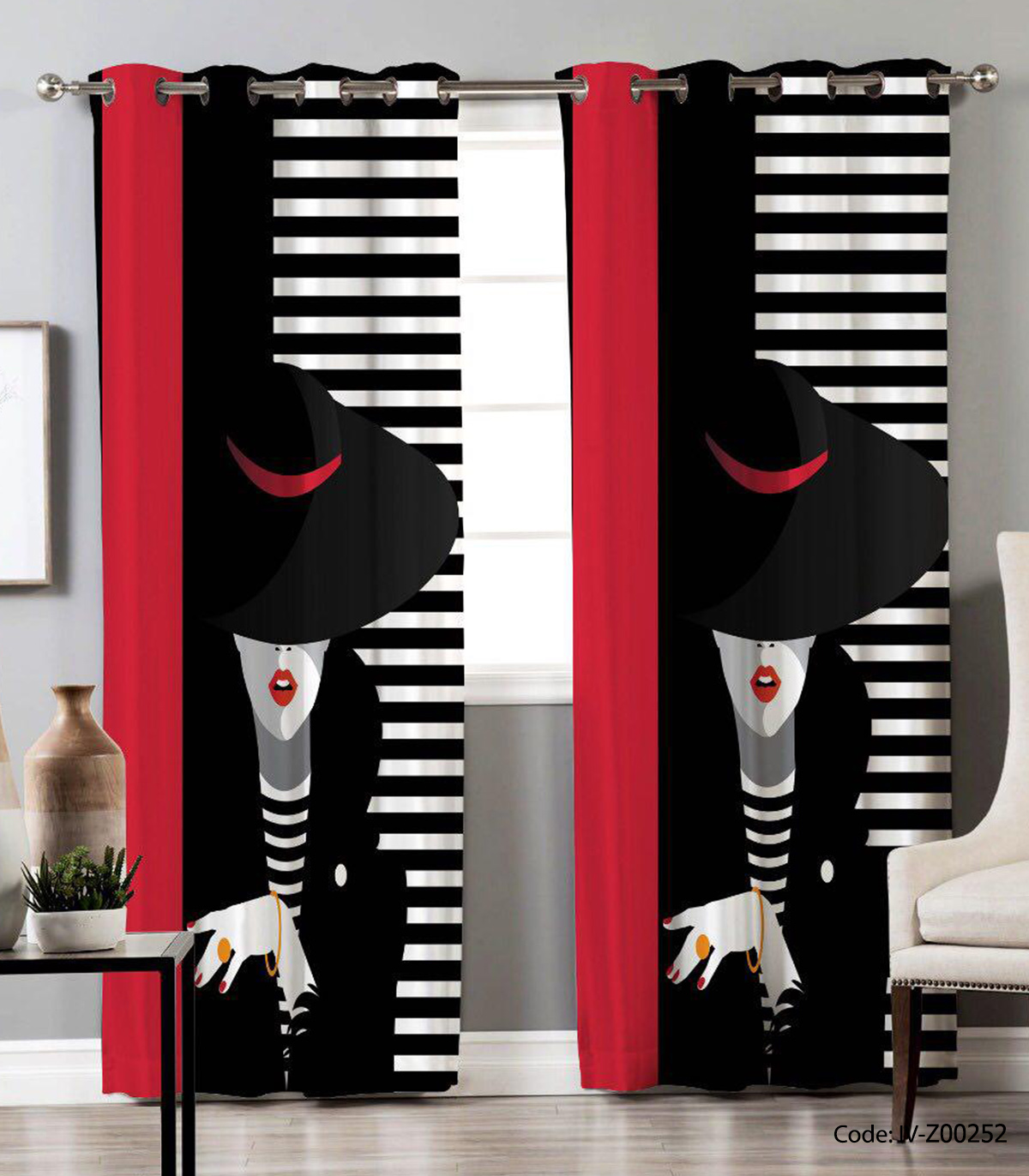 پرده پانچی 2 تکه مخصوص ارایشگاه مدل 252