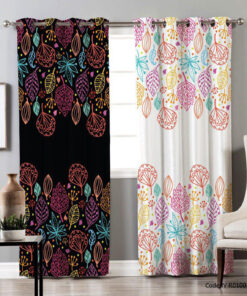 پرده پانچی اتاق خواب مدل برگ