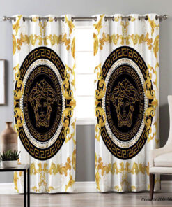 پرده پانچی اتاق خواب 2 تکه مدل VERSACE
