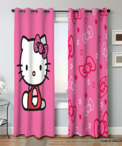 پرده پانچ اتاق کودک دو تکه مدل کیتی