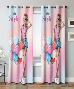 پرده پانچ اتاق نوجوان دخترانه مدل بادکنک