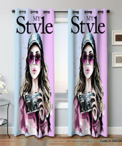 پرده پانچی اتاق کودک دخترانه مدل MY STYLE 2