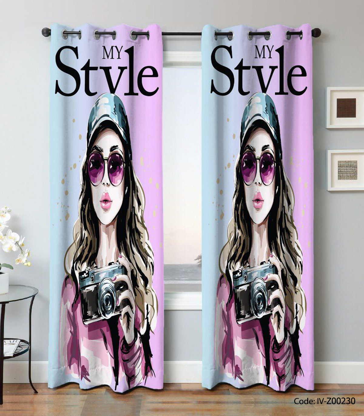 پرده پانچی اتاق کودک دخترانه مدل MY STYLE 2