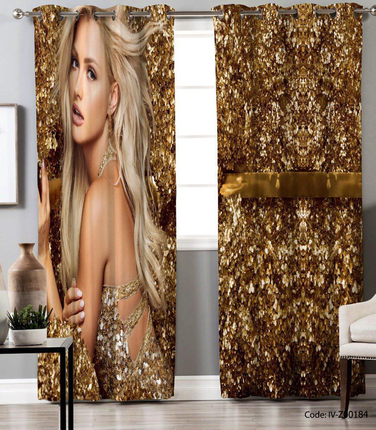 پرده پانچی اتاق پذیرایی مدل ژاله