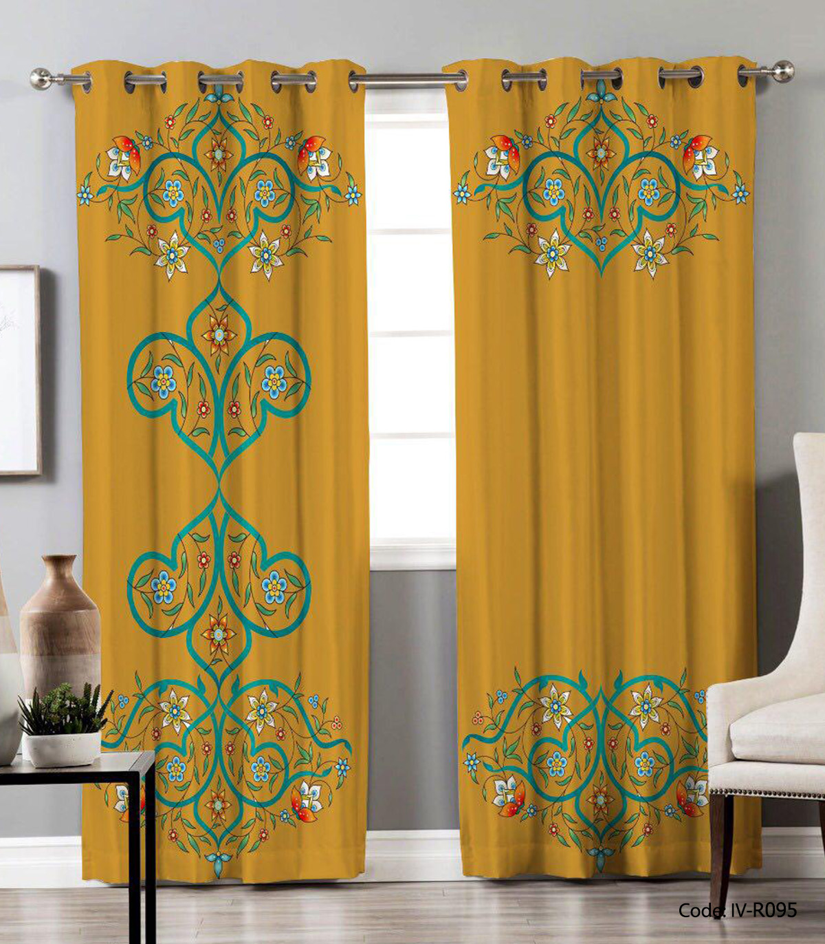 پرده پانچی 2 تکه پذیرایی مدل نازنین