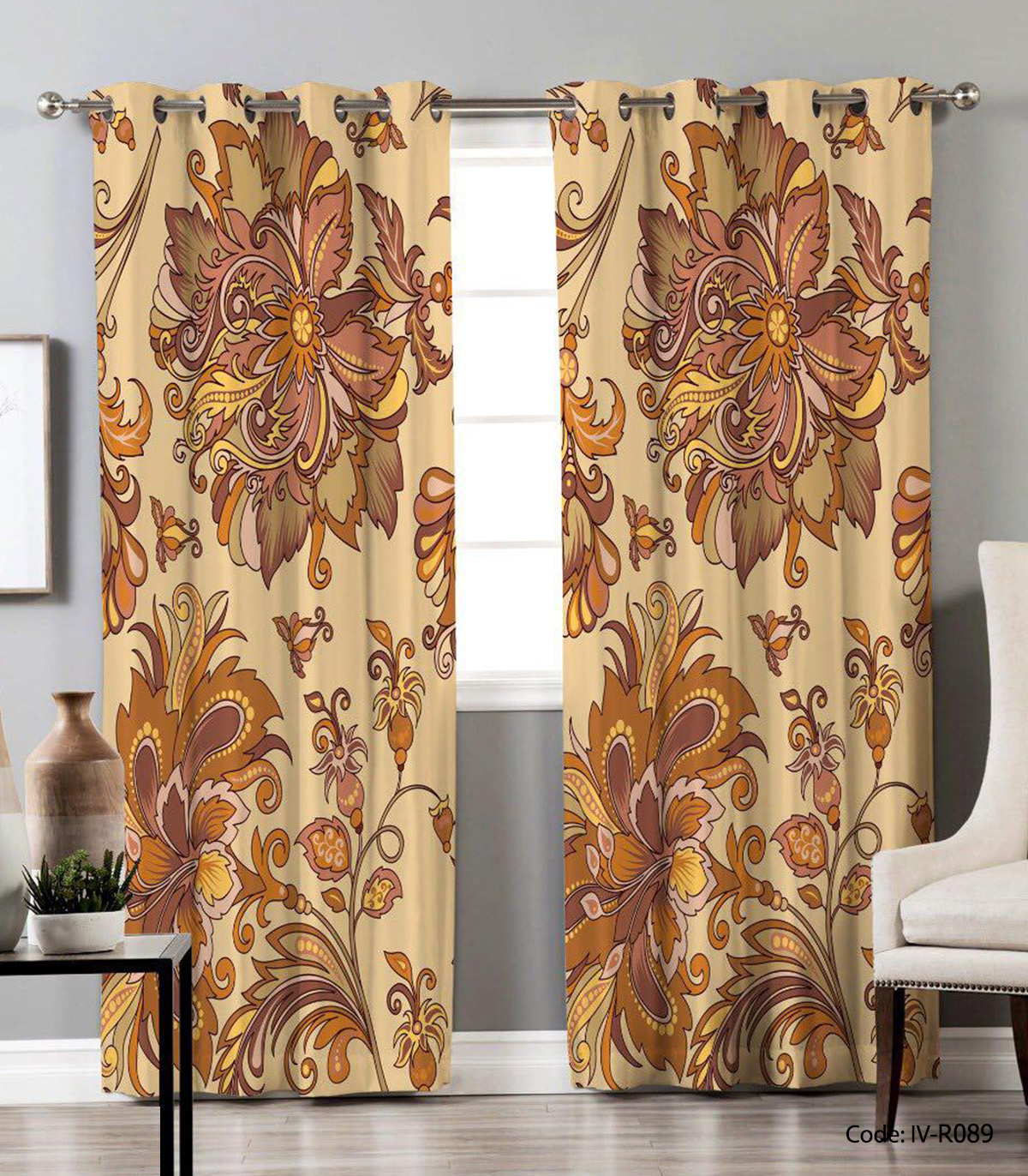 پرده پانچی سالن پذیرایی مدل ژینوس