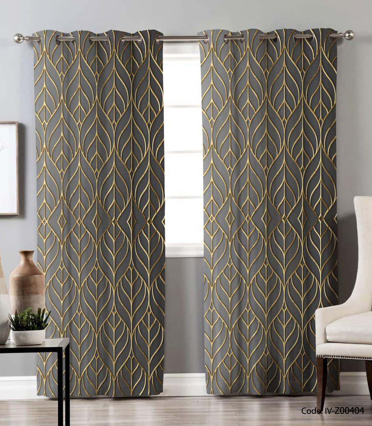 پرده پانچی اتاق پذیرایی دو تکه مدل چهل ستون