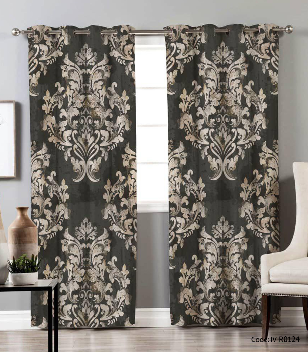 پرده پانچی سالن پذیرایی مدل تخت جمشید