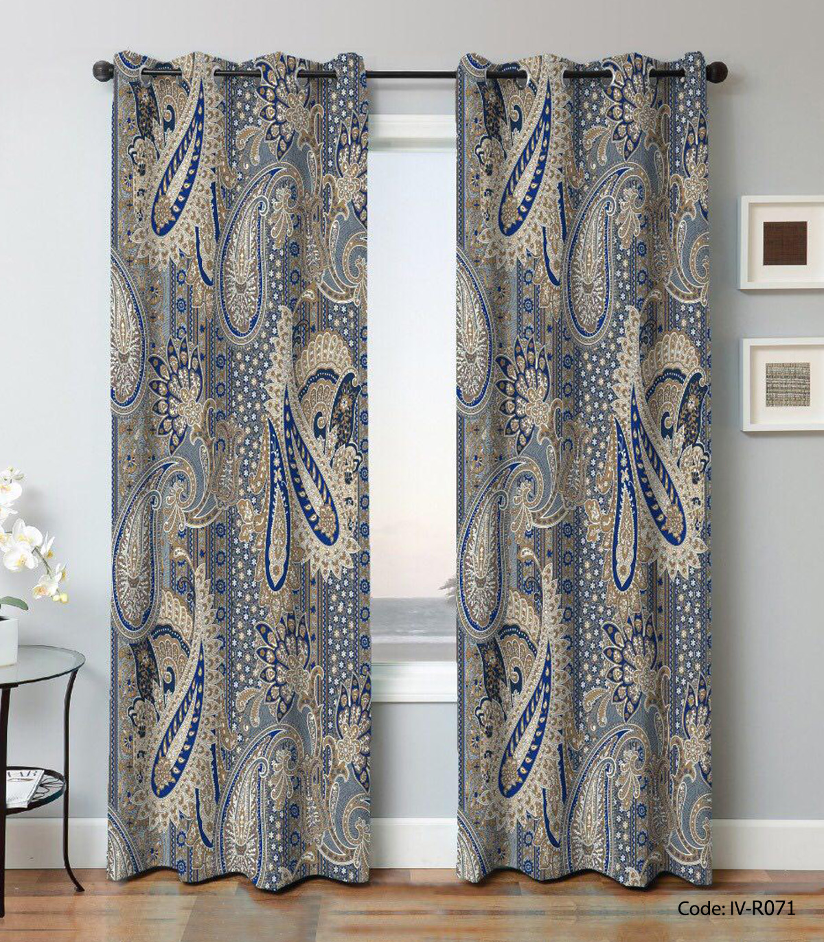 پرده پانچی اتاق پذیرایی مدل ترمه