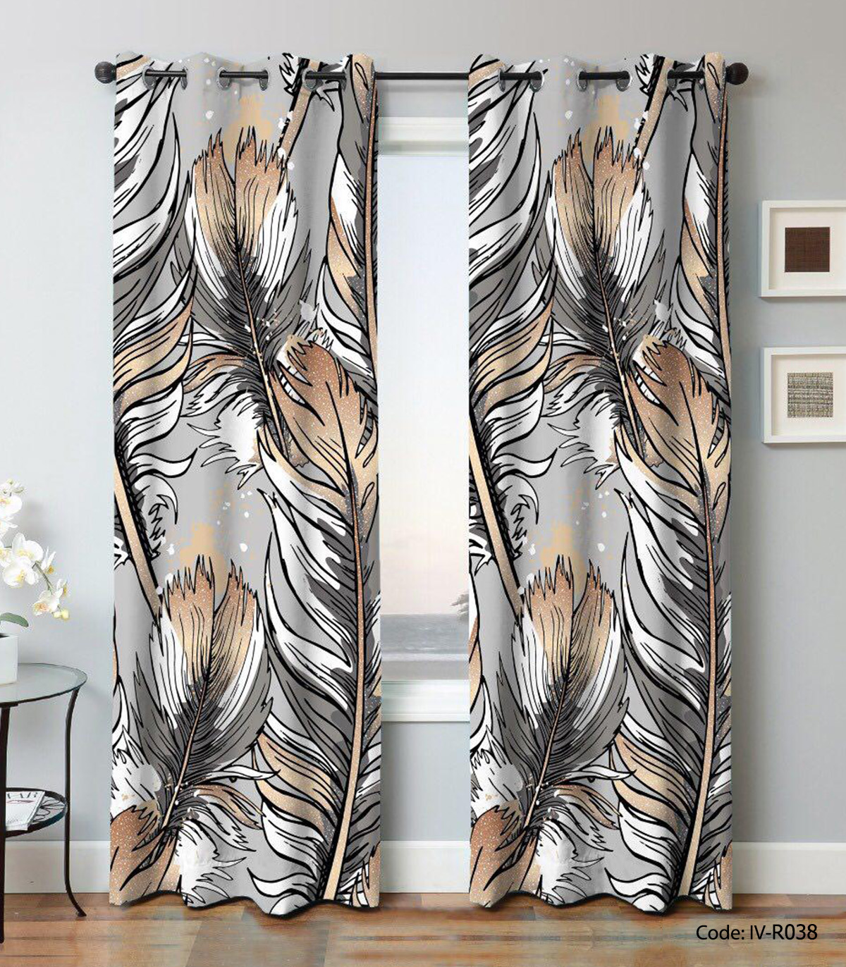 پرده پانچ دو تکه مدل لادن