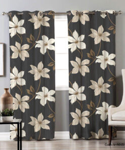 پرده پانچ 2 تکه سالن پذیرایی مدل گلبرگ