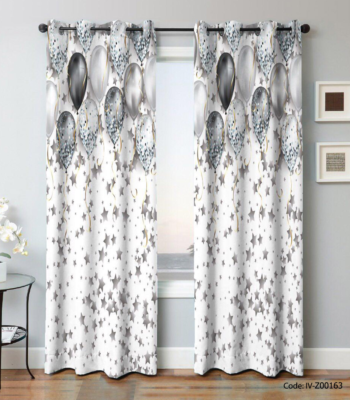 پرده پانچی اتاق خواب مدل ستاره