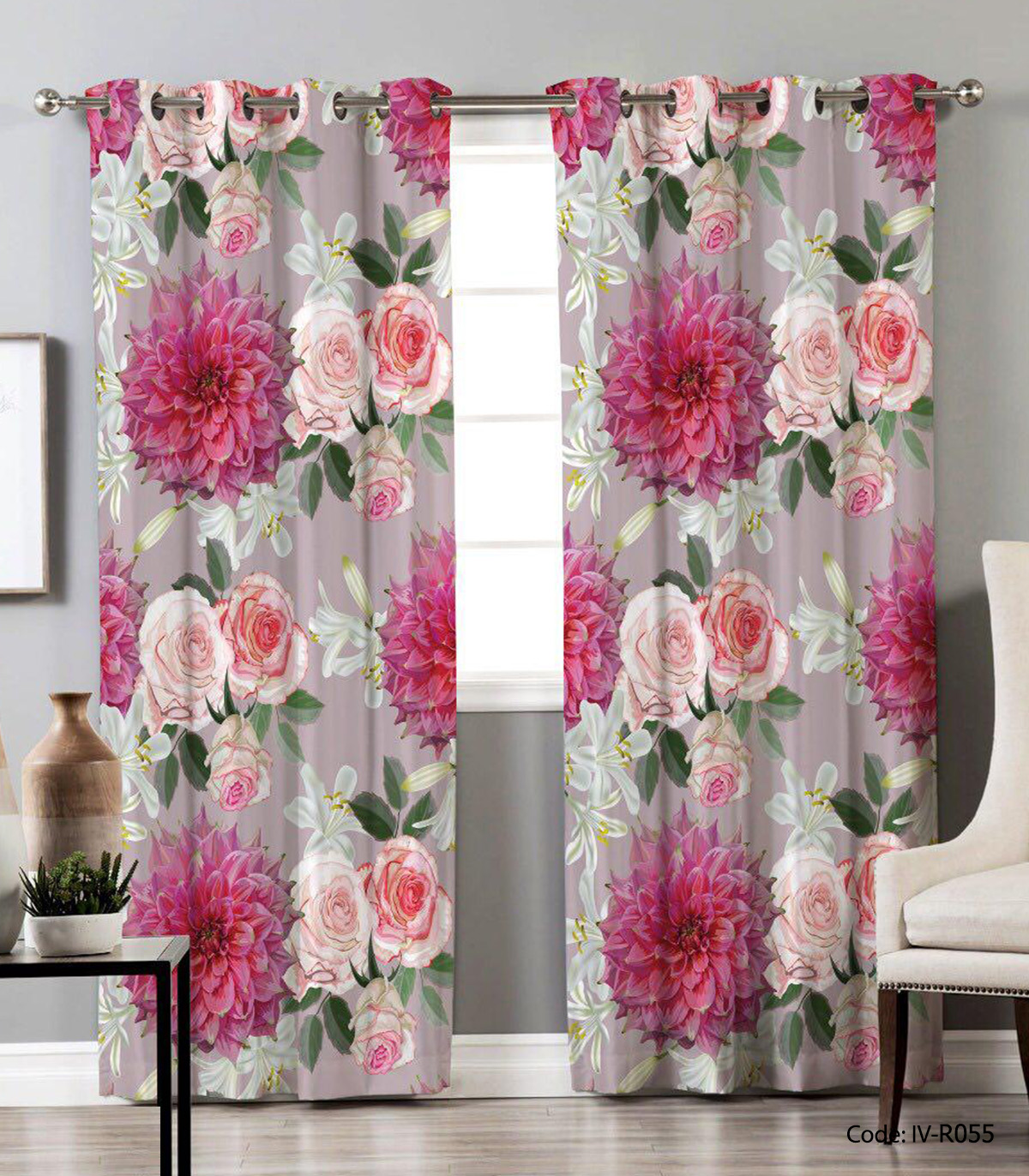 پرده پانچی دو تکه مدل مستانه