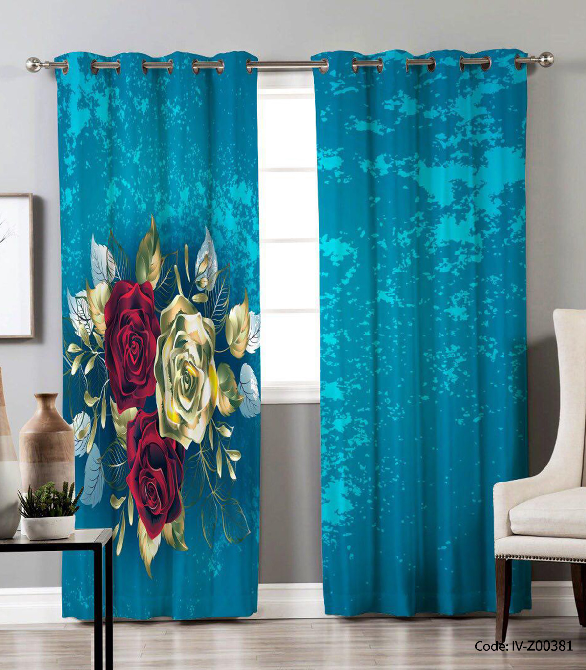 پرده پانچ اتاق خواب 2 تکه مدل سایه