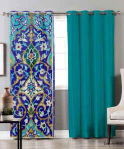 پرده پانچی اتاق خواب مدل کاشی