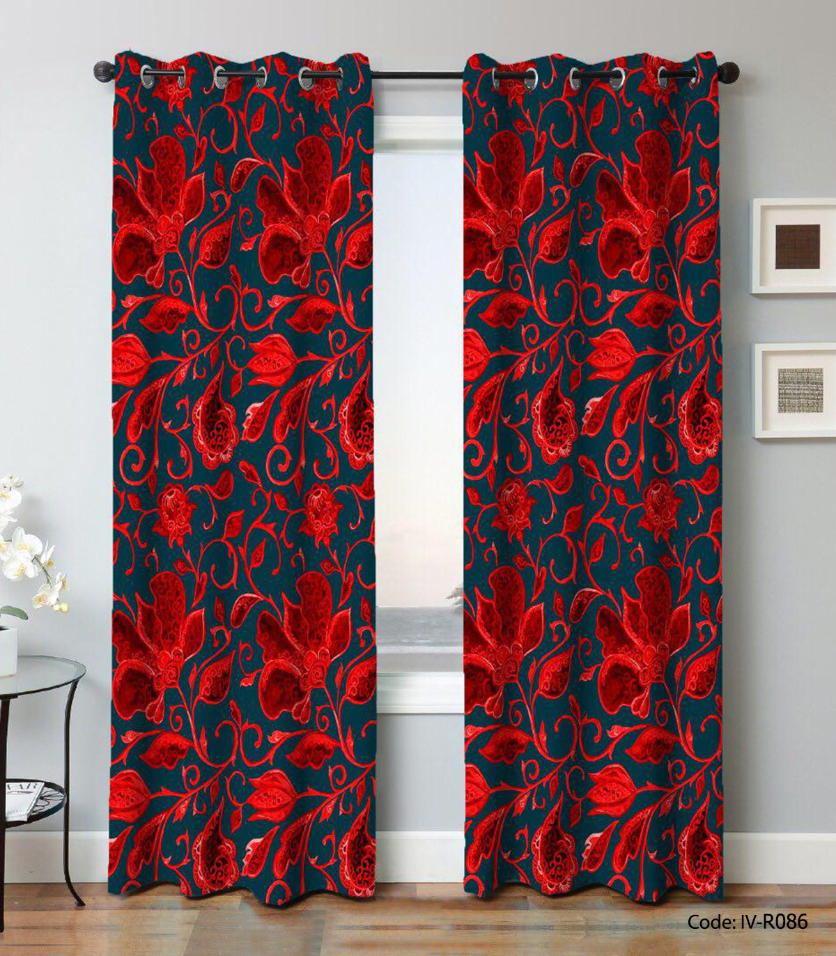 پرده پانچی سالن پذیرایی مدل نهال