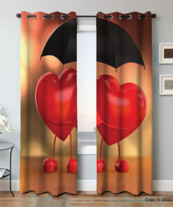 پرده پانچ اتاق خواب مدل HEART