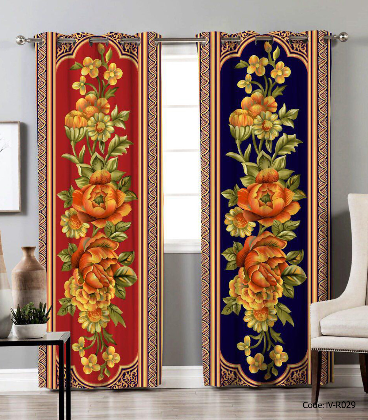 پرده پانچ سالن پذیرایی مدل شیدا