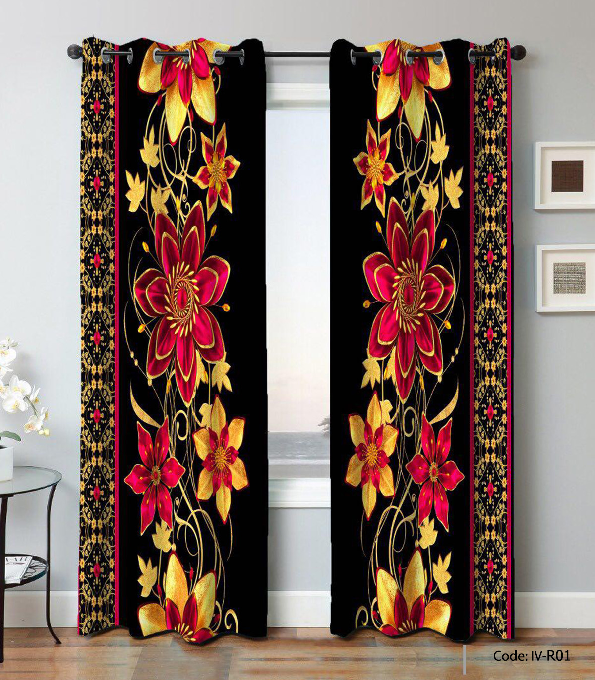 پرده پانچ اتاق پذیرایی 2 تکه مدل نسیم