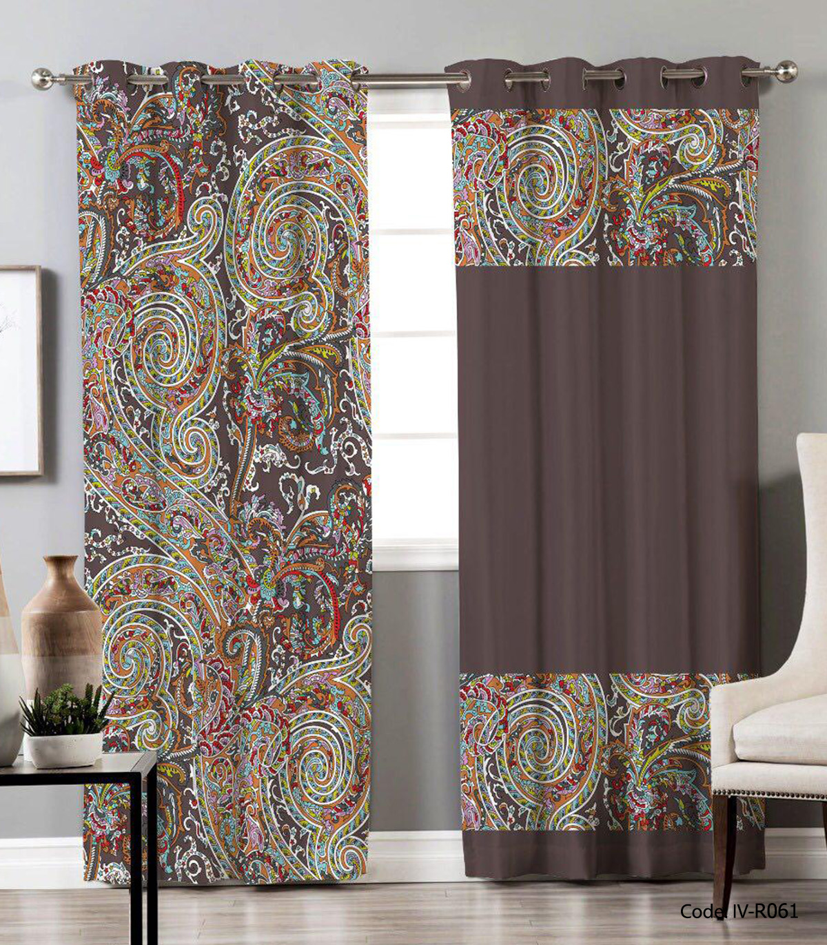 پرده پانچی اتاق پذیرایی مدل شهسوار