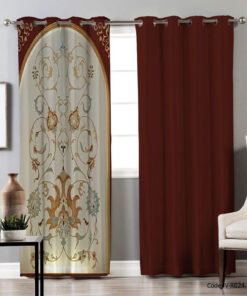 پرده پانچی دو تکه اتاق پذیرایی مدل مهستان