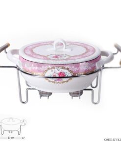 ظرف سوفله سرامیکی گل دار گرد کوچک ویرا کیش