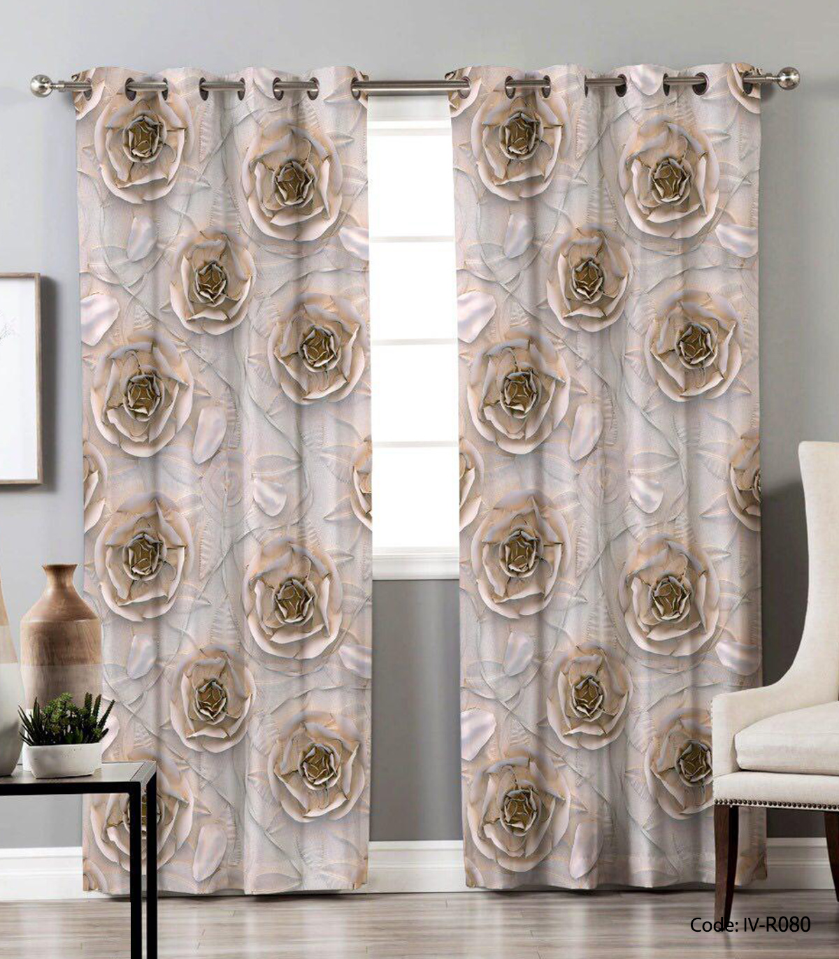 پرده پانچی اتاق خواب و پذیرایی مدل ماهرخ