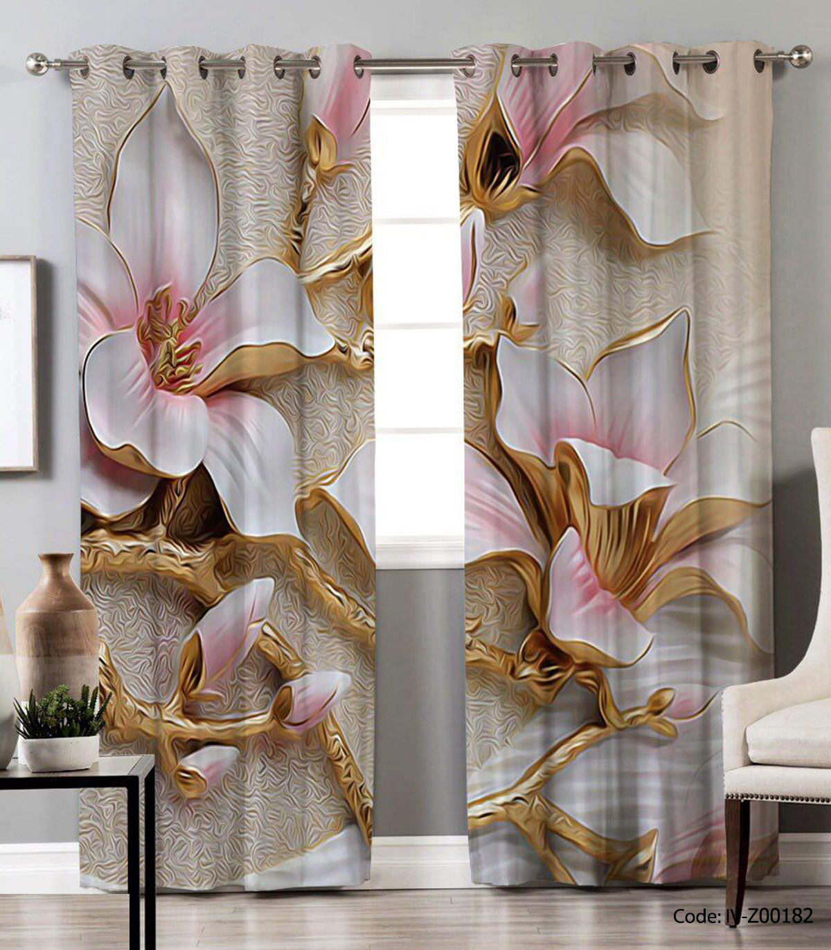 پرده پانچی سالن پذیرایی مدل شوکت