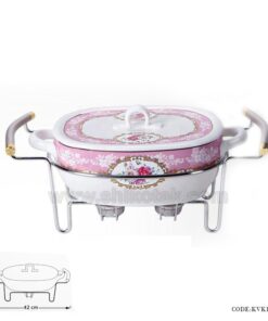 ظرف سوفله سرامیکی گل سرخی مستطیل  بزرگ