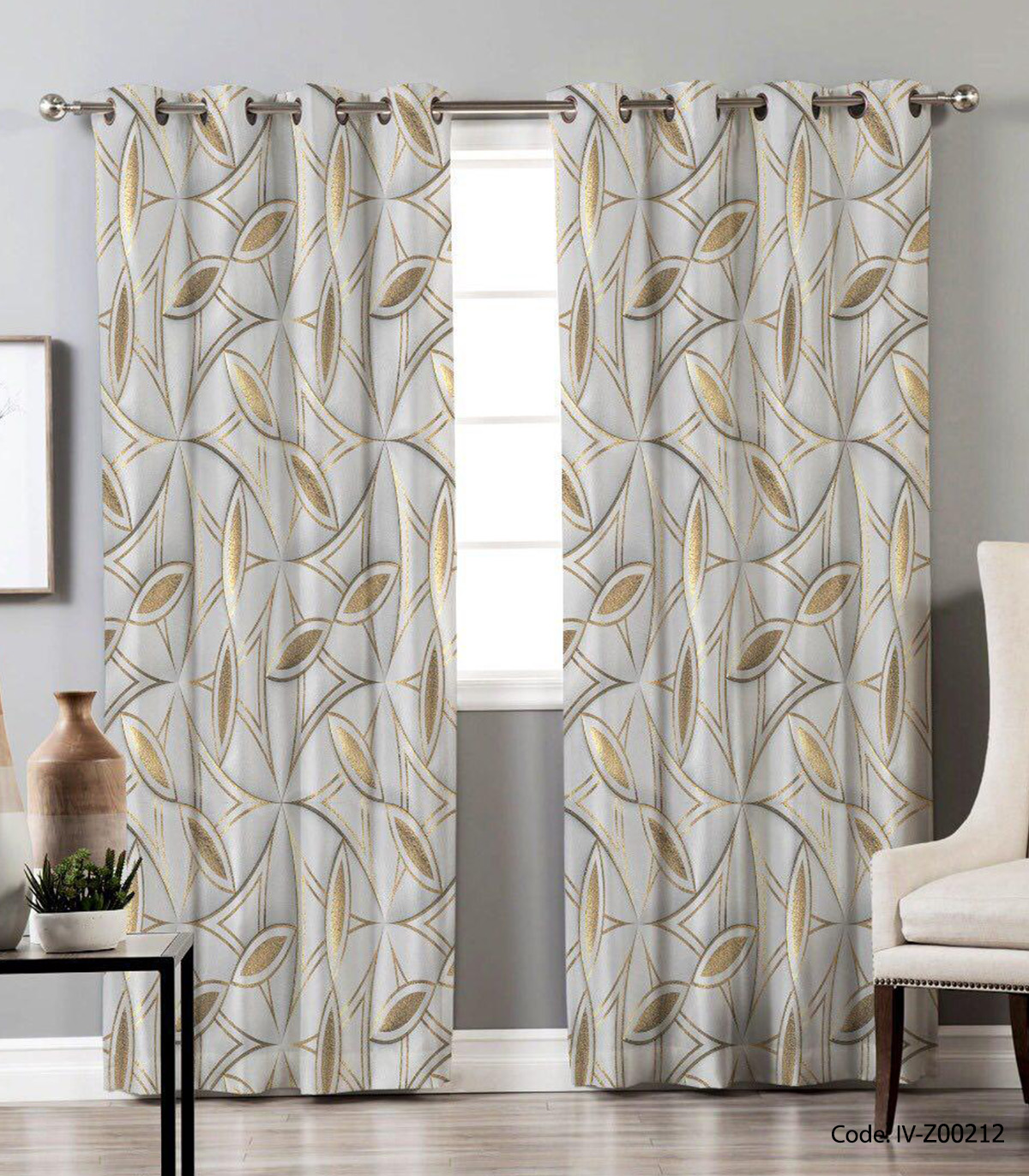 پرده پانچ سالن پذیرایی دو تکه مدل کشمیر