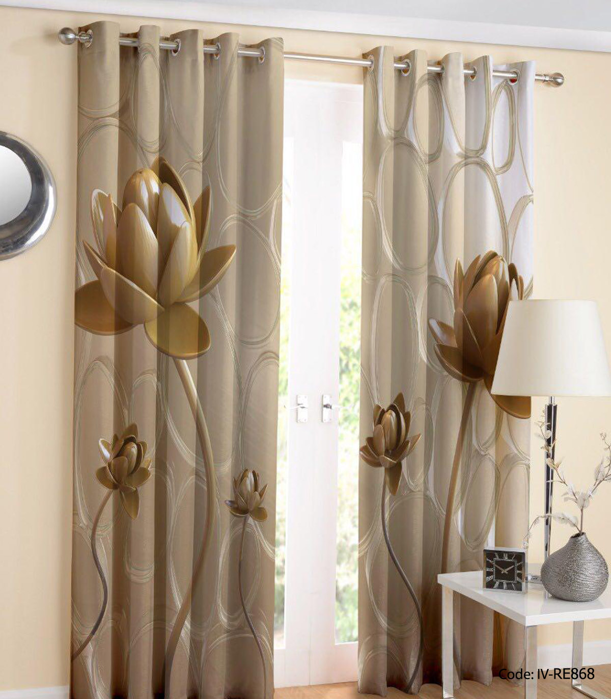 پرده پانچی سالن پذیرایی مدل بانو